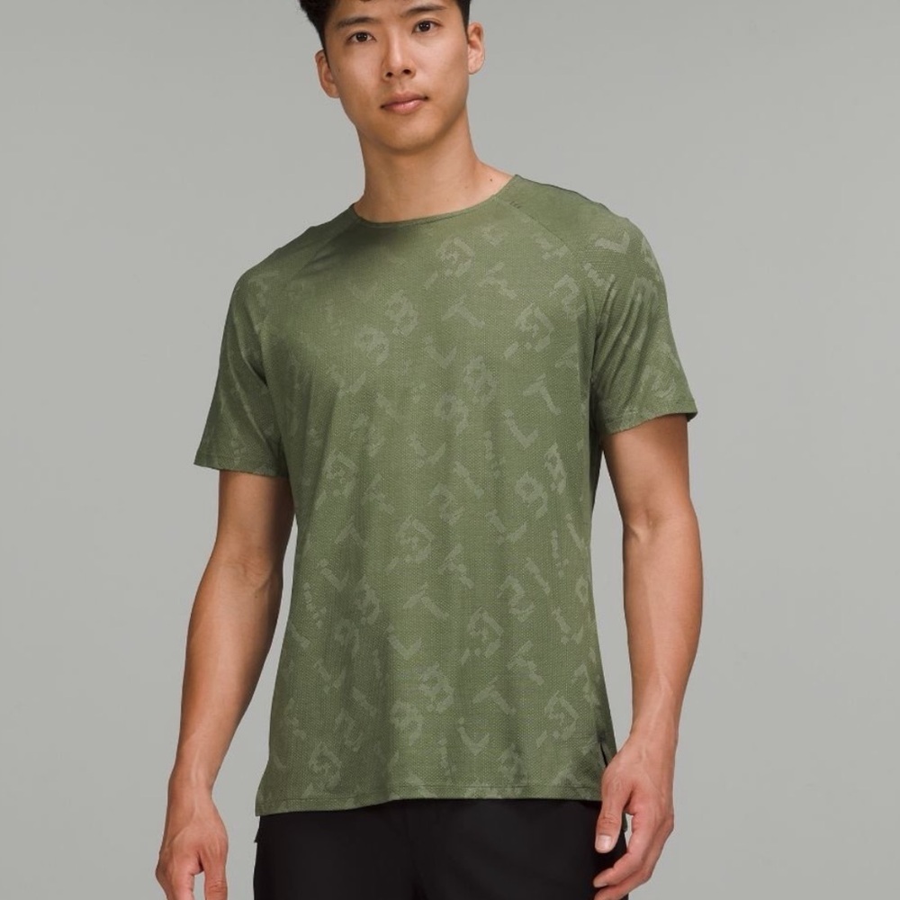 Lululemon Athletica Men’s Green Textured Training Short Sleeve Size Small